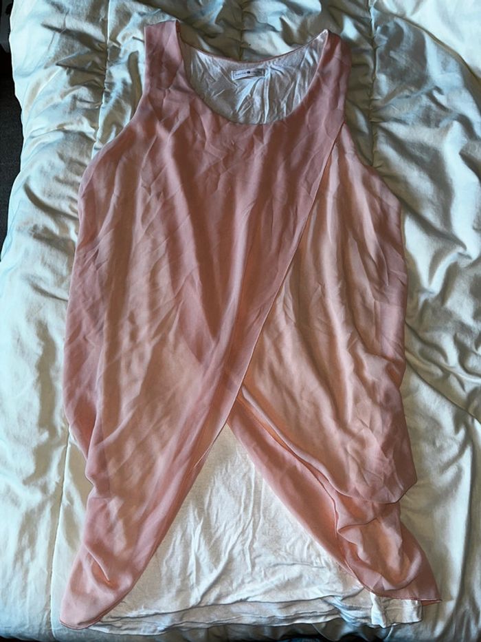 Tunique saumon et crème taille 42