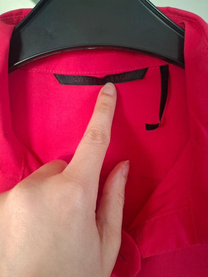 Chemise fuschia cintrée avec cravate - taille M - photo numéro 6