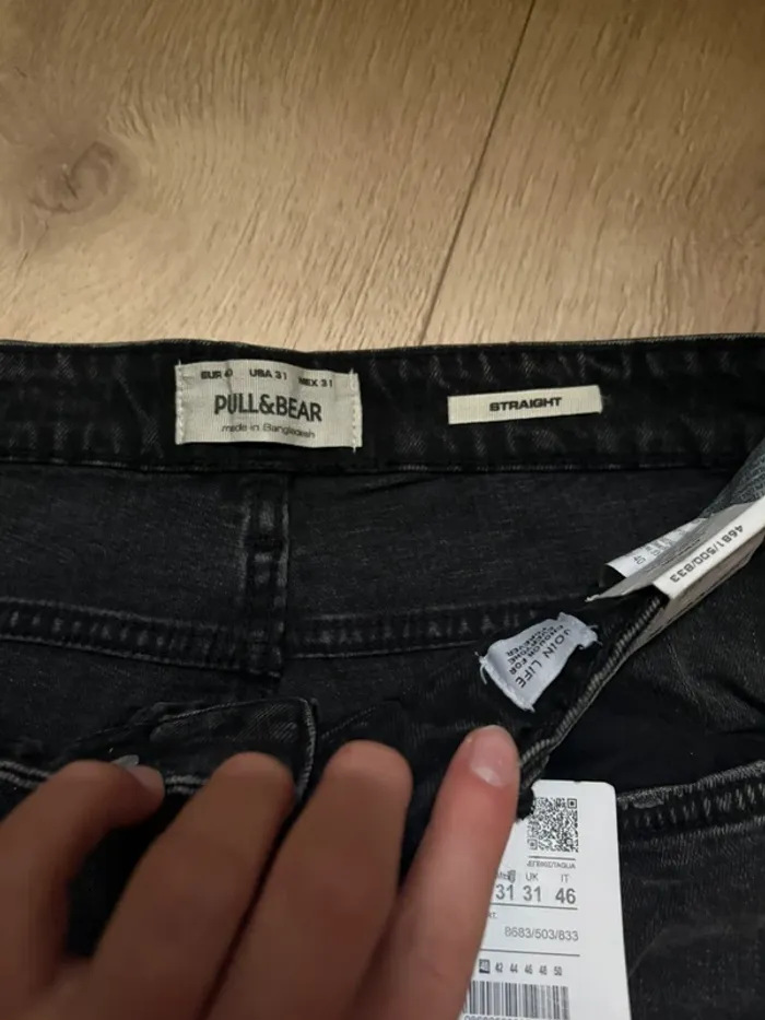 Jean noir droit pull &bear - photo numéro 4