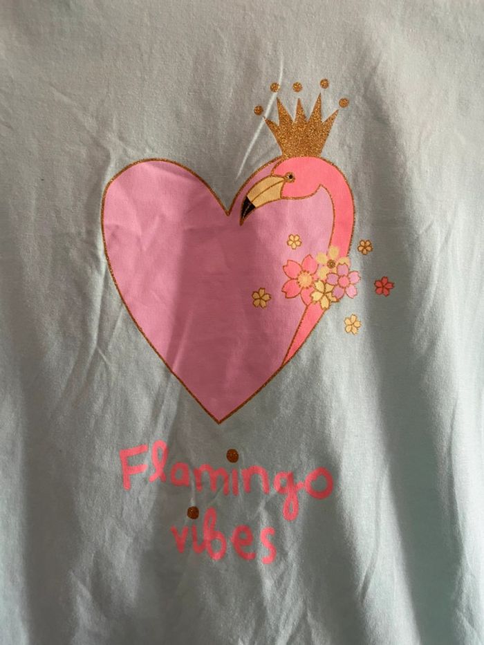T-shirt en coton flamand rose taille L haut de pyjama - photo numéro 3