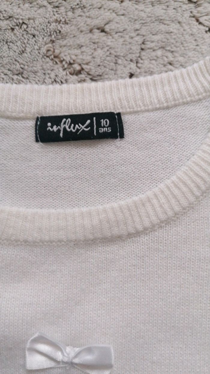 Pull blanc avec petits noeuds 10ans Influx - photo numéro 3