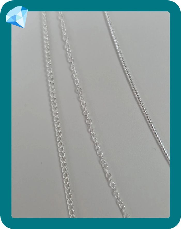 Lot 3 collier maille jaseron/gourmette/serpent rond 45/55/65cm