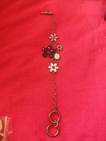 Bracelet noir fleur
