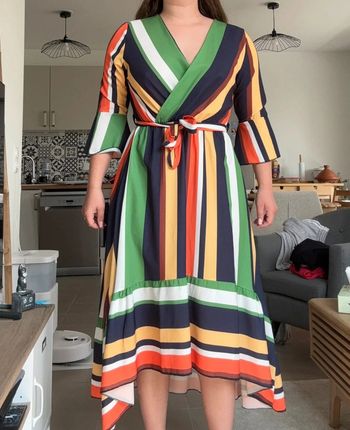 Robe colorée verte orange jaune - Made in Italy taille M