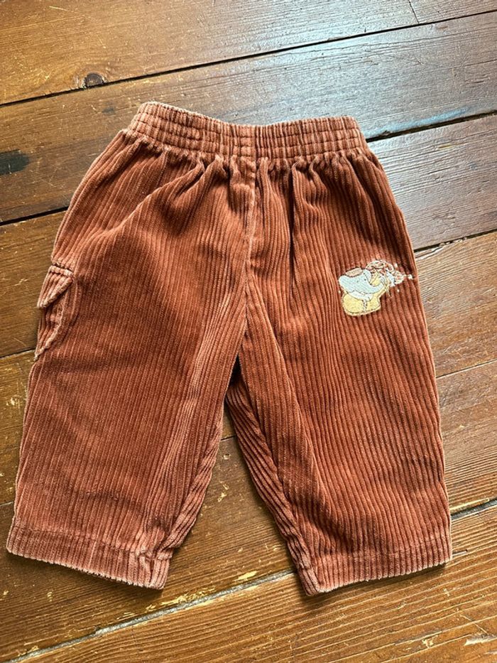 Pantalon velours marron Absorba Babar 6 mois