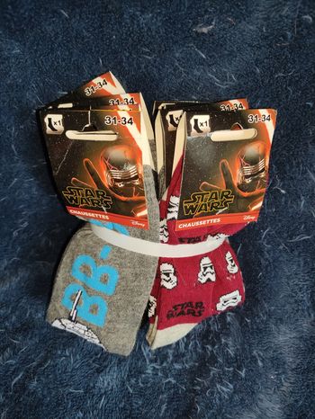 Lot 8 paires de chaussettes star wars disney taille 31/34
