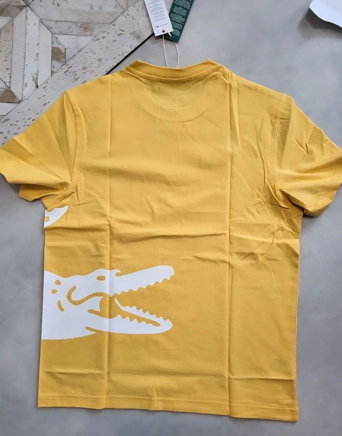 T-Shirt lacoste jaune Manche Courte Oversized Crocodile Print - photo numéro 2