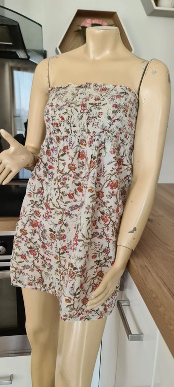 tres jolie tunique fleuries taille 40 avec doublure  ( - photo numéro 2