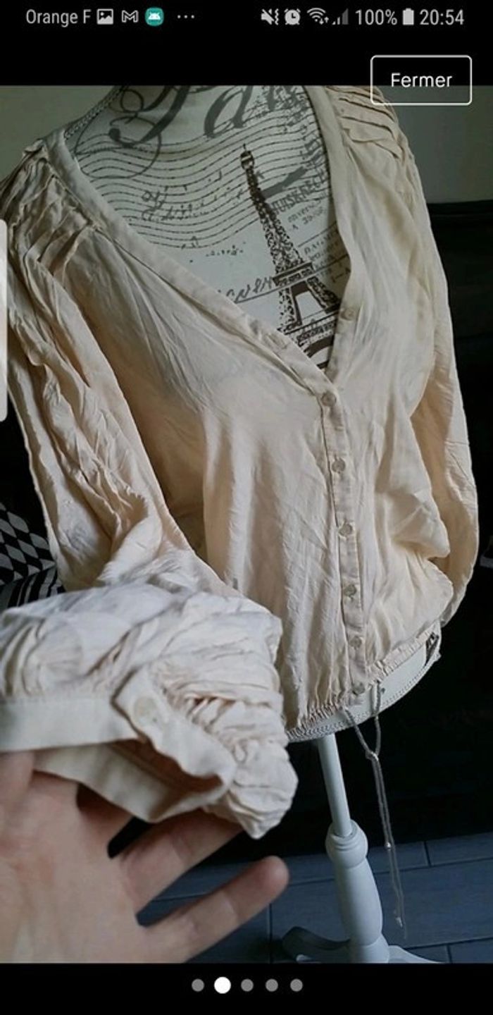 Blouse manche large col v h&m taille38 - photo numéro 3