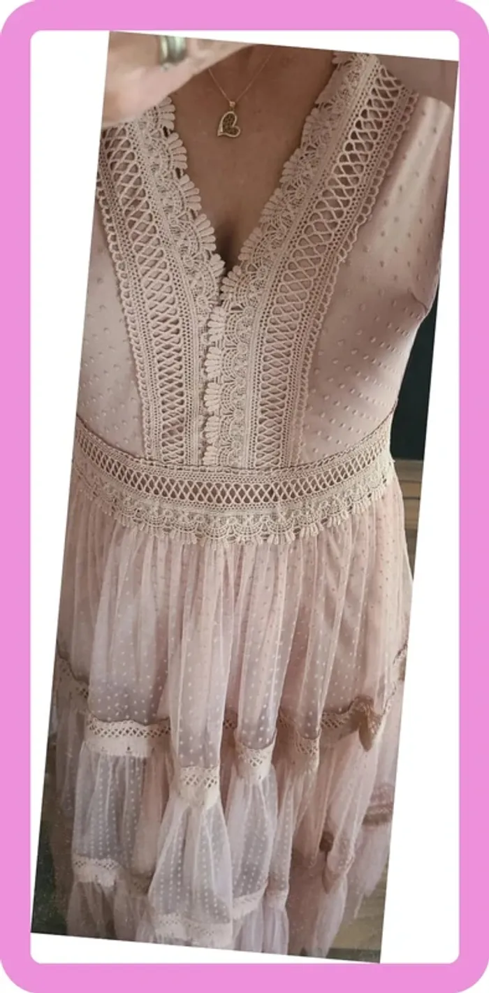 Robe longue en tulle plumetis 🌸 Taille S (36/38) - Neuve avec étiquette - photo numéro 11