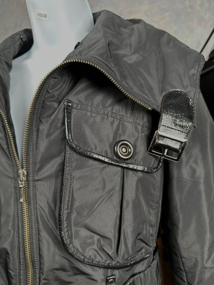 Manteau avec détail cuir véritable y2k style goth XS/S - photo numéro 7