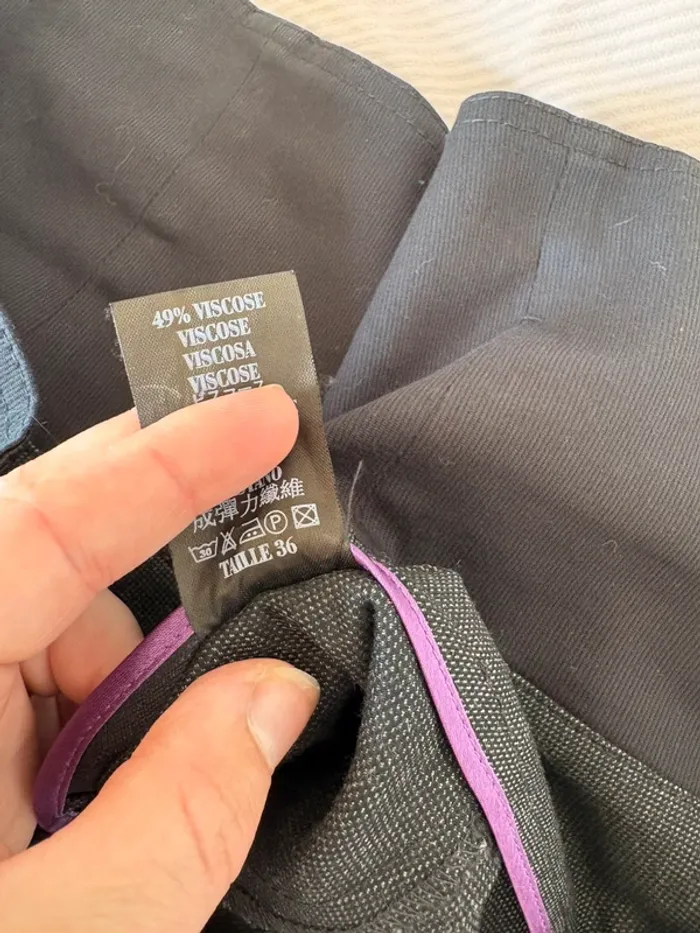Bermuda taille haute cop copine gris noir taille 36 - photo numéro 3