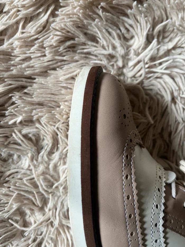 Magnifiques derbies tout cuir modèle Nathan beige et blanche 37 - photo numéro 8