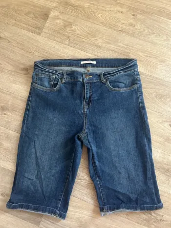 Camaïeu short, bermuda en jean bleu, brute, femme, taille 38