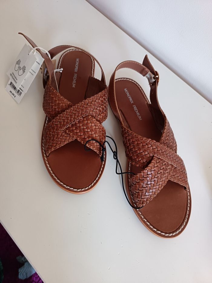 Sandales cuir Monoprix 40