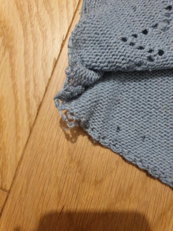 Pull col V 100% cachemire gris bleu - photo numéro 7