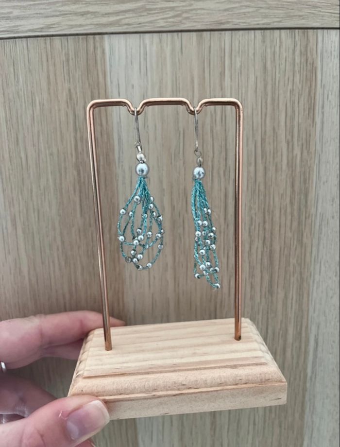 Boucles d'oreilles bleues - photo numéro 2