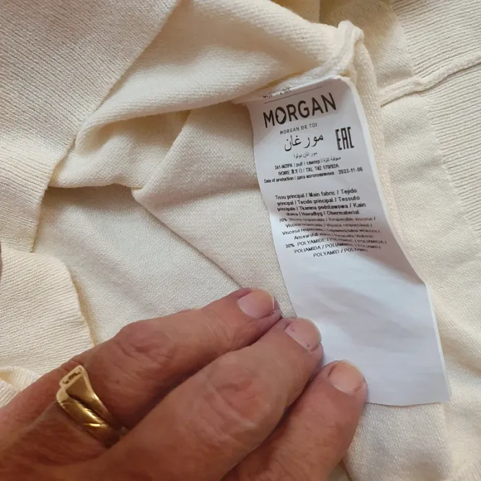 Magnifique haut champagne col en V avec fermeture eclaire taille XL Morgan - photo numéro 6