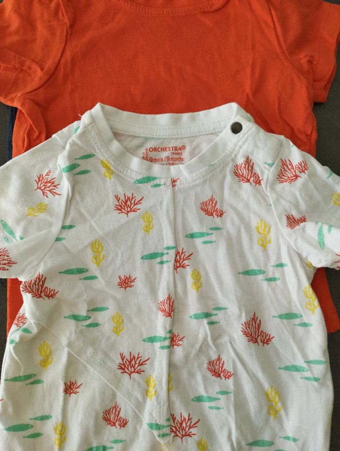 3 t-shirts manches courtes taille 9 mois - photo numéro 2