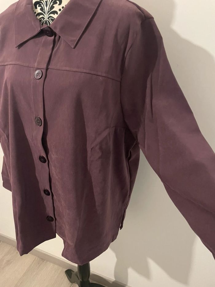 Veste chemise neuf La Redoute – Violet prune – Taille 52 – Élégante & confortable - photo numéro 4