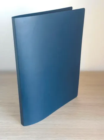 Classeur à pince polypro bleu marine - A4 / Dos 20mm
