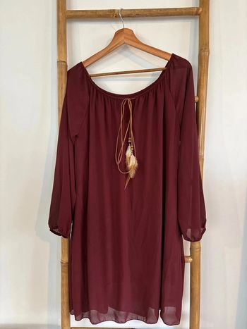 Robe bordeaux Bohème Hippie