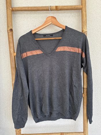 pull fin gris foncé et bronze KOOKAI