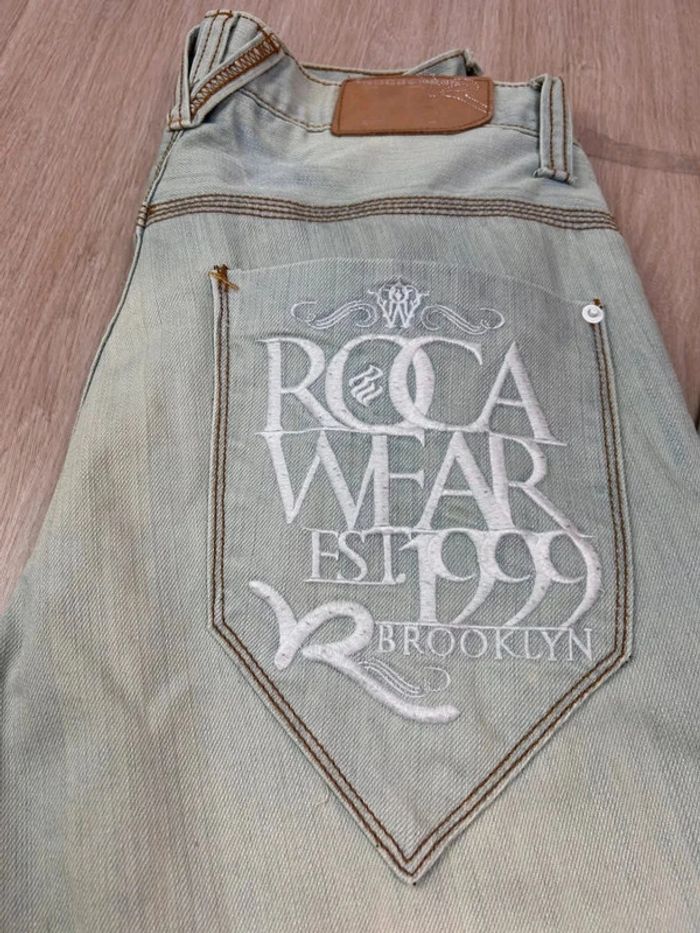 Jean Baggy Hip-Hop Y2K Rocawear Brodé Brooklyn - Taille 32 (Équivalent 42) - photo numéro 2