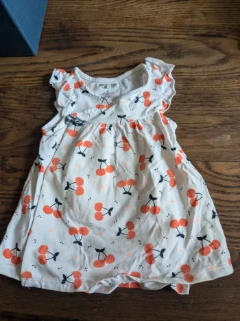 Jolie robe Cerise orangée Orchestra 6mois/67cm.