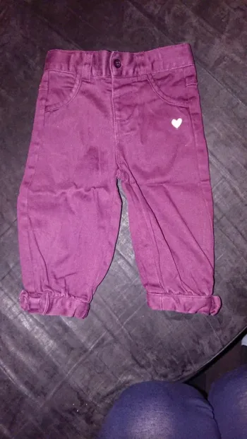 Pantalon 12 mois prune
