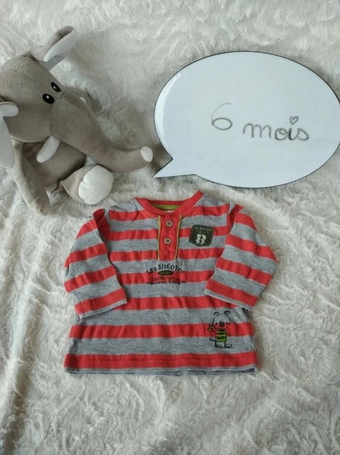 Polo tee shirt chemise manches longues Garçon 6 mois Les biscotos La compagnie des petits 100% coton