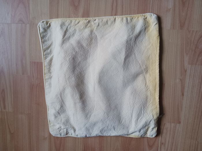 housse de coussin carrée jaune clair ou crème dégradé 40 cm coton épais