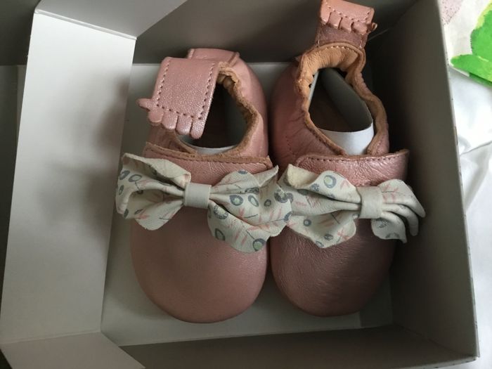 Chaussons cuir rose bebe - photo numéro 3