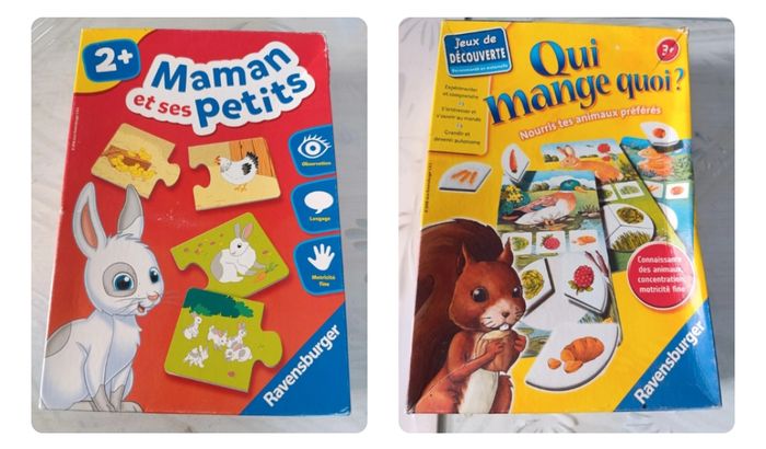 Lot de 2 jeux qui mange quoi ? Et maman et ses petits Ravensburger