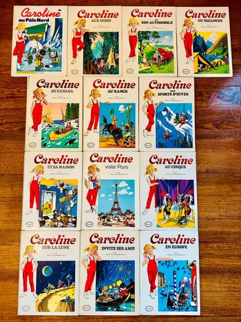 Lot de 13 livres bd albums Caroline anciens vintage grands albums Pierre Probst
