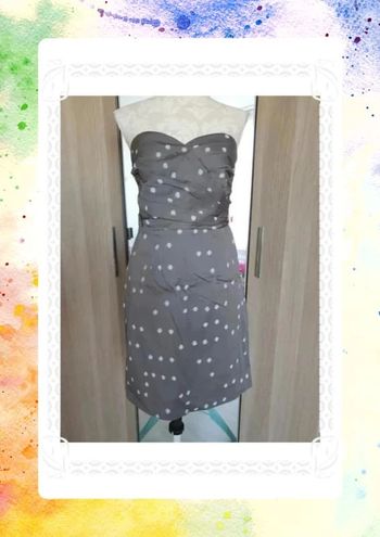 Robe soirée fêtes grise points blancs bustier H&M taille 42 XL