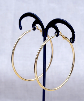 Créoles rondes 50 mm dorées à l'or fin 14 carats