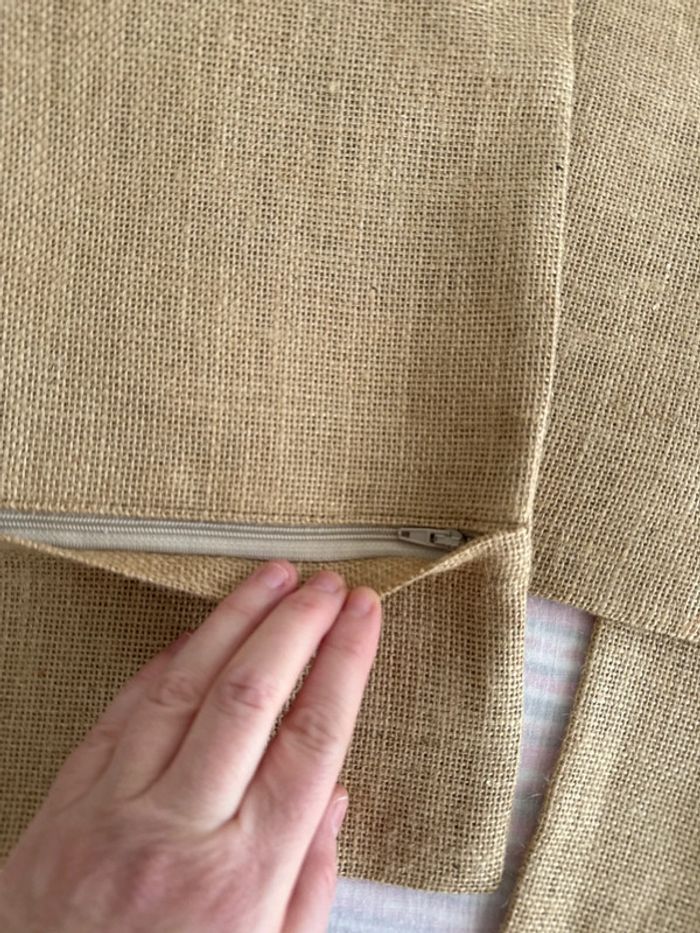 Neuf housse de coussin toile de jute 54 x 54 cm - photo numéro 3