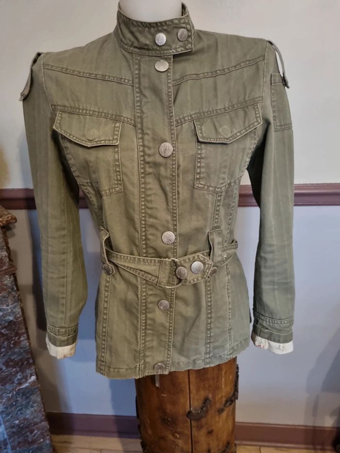 Veste style saharienne kaki kenvelo taille s - photo numéro 2