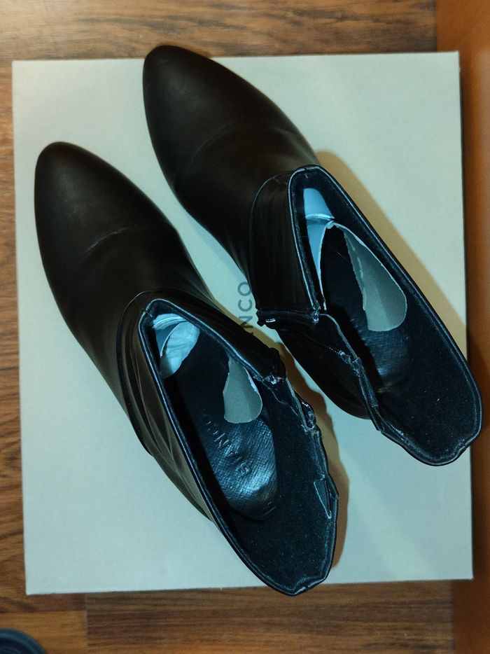 Bottines noires à talons carrés BIANCO - photo numéro 6