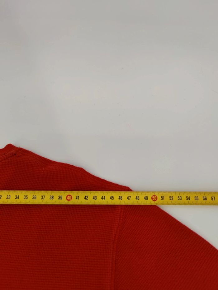 Pull Crewneck Léger Ralph Lauren Nid D'abeilles Rouge Logo Brodé Bleu Marine Taille L Homme - photo numéro 9