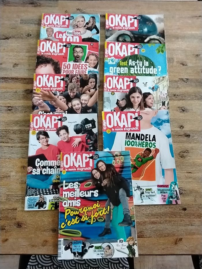 Lot de 9 magazines Okapi - Bayard jeunesse 10-15 ans