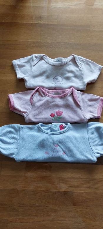 Lot 3 bodys manches courtes bébé fille 24 mois