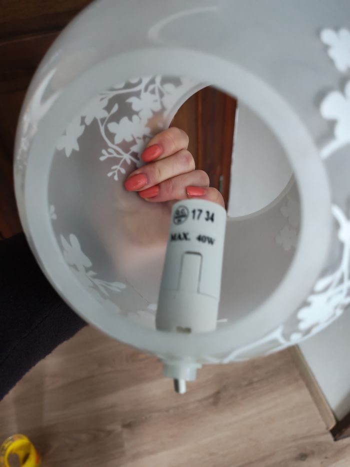 Lampe abat-jour à poser en verre transparent motifs floraux Ikea - photo numéro 8