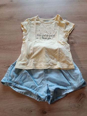 Tee shirt jaune + short large
