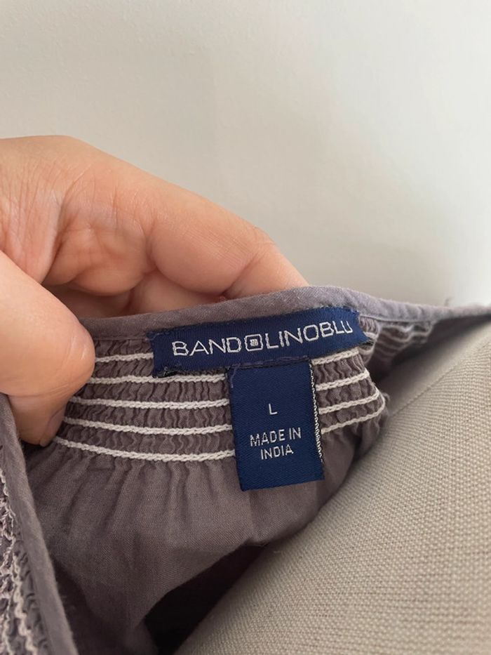 Blouse grise brodée Bandolinoblu L - photo numéro 6