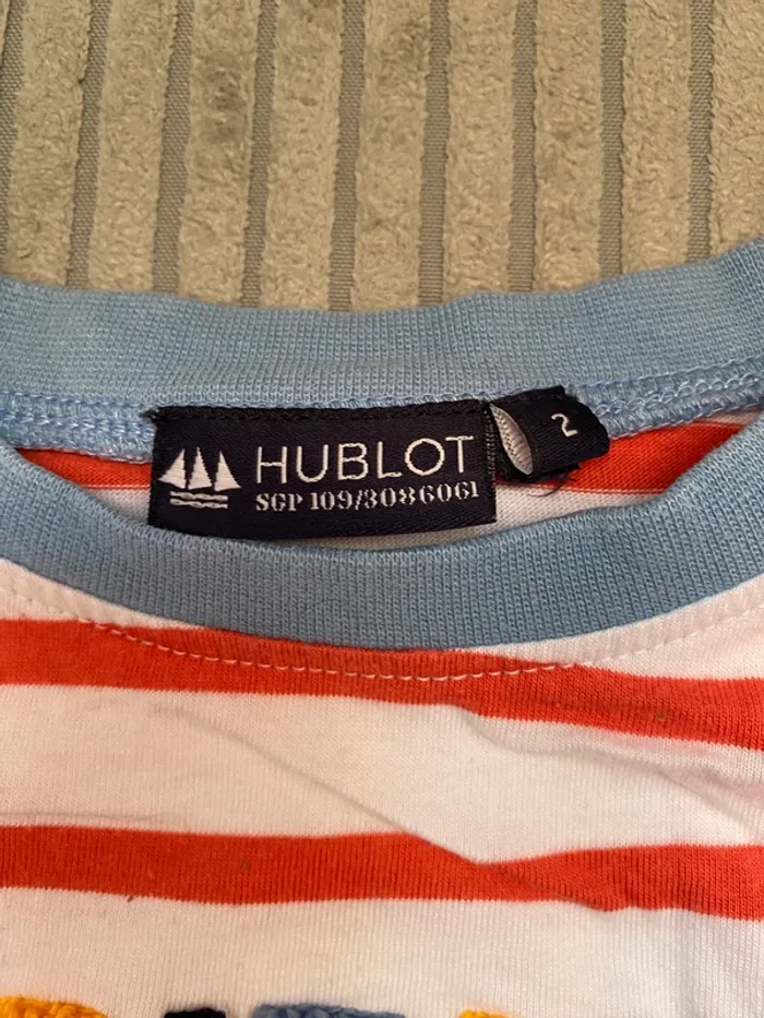 Tee shirt rayé rouge capitaine 24 mois Hublot - photo numéro 2