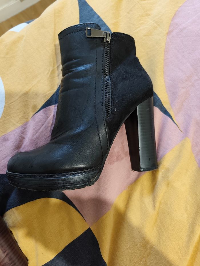 Bottines a talon Noir - photo numéro 2