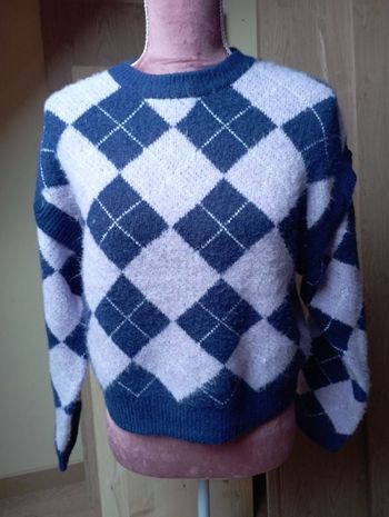 Pull épais carreaux "vintage"