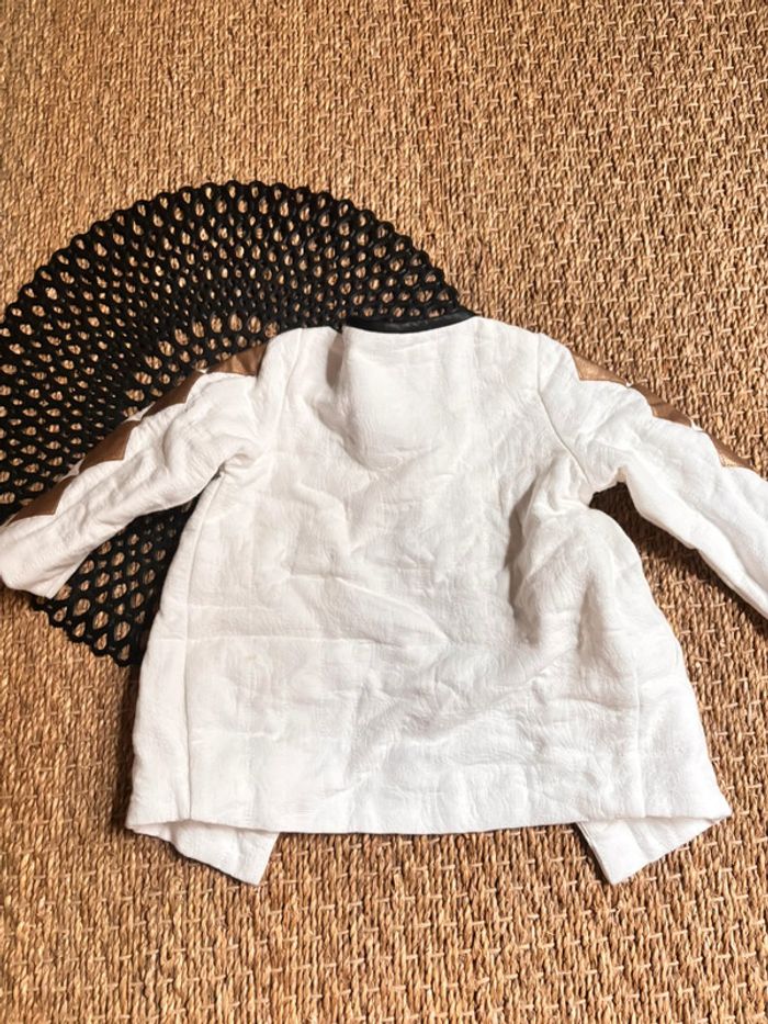 Veste mi longue blanche dorée - photo numéro 3